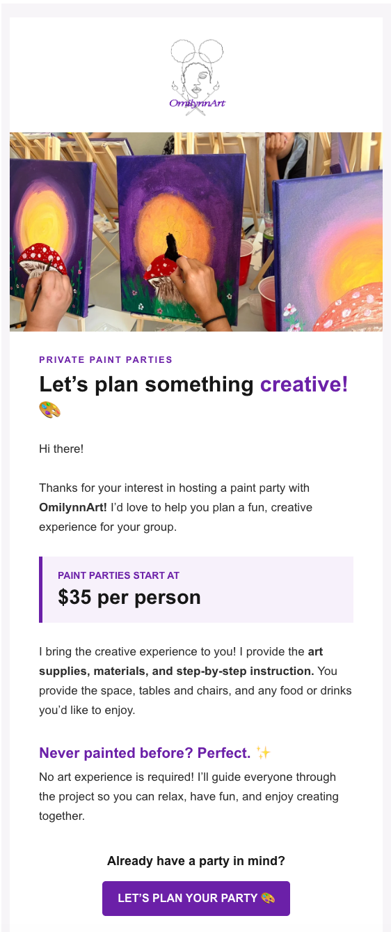 OmilynnArt Private Paint Parties
