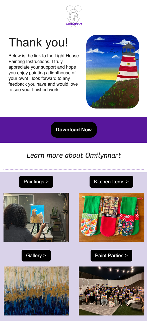 OmilynnArt Painting Instructions Delivery